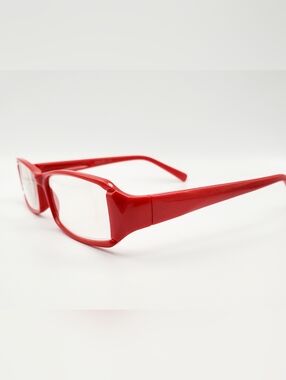 VIZION Bold Red Rectangular Reading Glasses +3.25 Readers Great Condition